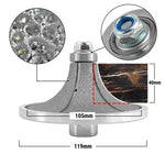 Meule diamantée NBB pour profilage, fraise diamantée, foret de profilage pour carrelage en porcelaine, céramique, granit, marbre et pierre, facile à utiliser sur meuleuse d'angle (B, demi-nez arrondi) 