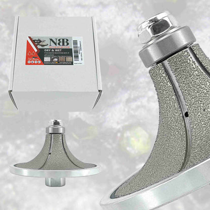 NBB Rueda de perfil de diamante, fresa de enrutador de diamante, broca para perfilar la porcelana baldosas cerámica granito mármol piedra, fácil de usar en amoladora angular (B, Half-Bullnose)