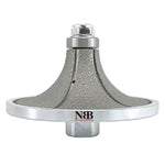 Meule diamantée NBB pour profilage, fraise diamantée, foret de profilage pour carrelage en porcelaine, céramique, granit, marbre et pierre, facile à utiliser sur meuleuse d'angle (B, demi-nez arrondi) 