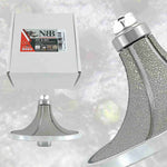 Meule diamantée NBB pour profilage, fraise diamantée, foret de profilage pour carrelage en porcelaine, céramique, granit, marbre et pierre, facile à utiliser sur meuleuse d'angle (B, demi-nez arrondi) 