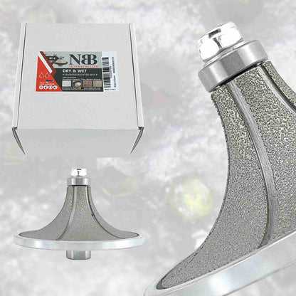 NBB Rueda de perfil de diamante, fresa de enrutador de diamante, broca para perfilar la porcelana baldosas cerámica granito mármol piedra, fácil de usar en amoladora angular (B, Half-Bullnose)