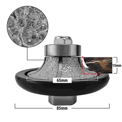 NBB Rueda de perfil de diamante, fresa de enrutador de diamante, broca para perfilar la porcelana baldosas cerámica granito mármol piedra, fácil de usar en amoladora angular (B, Half-Bullnose)