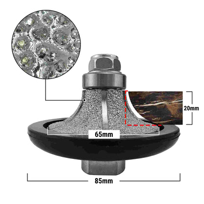NBB Rueda de perfil de diamante, fresa de enrutador de diamante, broca para perfilar la porcelana baldosas cerámica granito mármol piedra, fácil de usar en amoladora angular (B, Half-Bullnose)