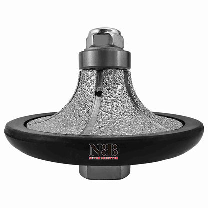 NBB Rueda de perfil de diamante, fresa de enrutador de diamante, broca para perfilar la porcelana baldosas cerámica granito mármol piedra, fácil de usar en amoladora angular (B, Half-Bullnose)