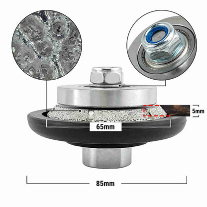 NBB Rueda de perfil de diamante, fresa de enrutador de diamante, broca para perfilar la porcelana baldosas cerámica granito mármol piedra natural, fácil de usar en amoladora angular (E Bevel)