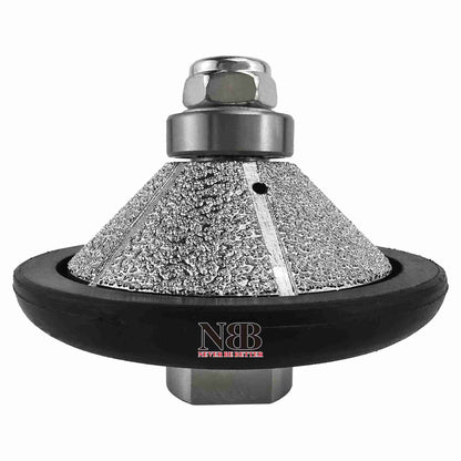 NBB Rueda de perfil de diamante, fresa de enrutador de diamante, broca para perfilar la porcelana baldosas cerámica granito mármol piedra natural, fácil de usar en amoladora angular (E Bevel)