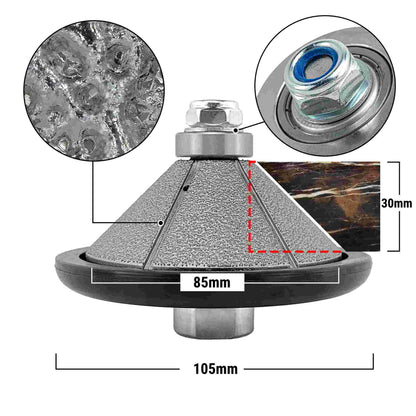 NBB Rueda de perfil de diamante, fresa de enrutador de diamante, broca para perfilar la porcelana baldosas cerámica granito mármol piedra natural, fácil de usar en amoladora angular (E Bevel)
