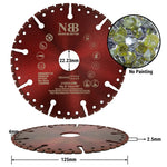 NBB Disco de corte multiusos de diamante Sierra diamante hoja de rescate alta eficiencia corte en granito concreto reforzado fibra de vidrio varilla plástico árbol 22.23mm Amoladora Angular