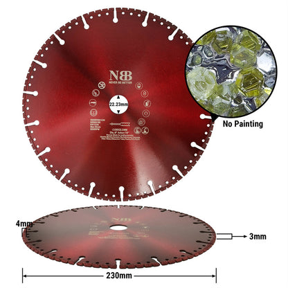 NBB Disco de corte multiusos de diamante Sierra diamante hoja de rescate alta eficiencia corte en granito concreto reforzado fibra de vidrio varilla plástico árbol 22.23mm Amoladora Angular