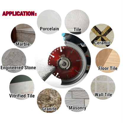 NBB Disco de corte multiusos de diamante Sierra diamante hoja de rescate alta eficiencia corte en granito concreto reforzado fibra de vidrio varilla plástico árbol 22.23mm Amoladora Angular