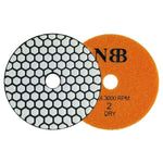 NBB Diamantpolierpad – Nur 3 Schritte erforderlich PRO für Trockenpolieren, Renovierung und Entfernung von Verfärbungen auf Marmor, Granit, Naturstein und Keramik – 100 mm (4 Zoll) mit Nylonrücken 