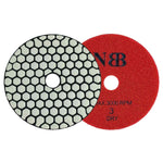 NBB Diamantpolierpad – Nur 3 Schritte erforderlich PRO für Trockenpolieren, Renovierung und Entfernung von Verfärbungen auf Marmor, Granit, Naturstein und Keramik – 100 mm (4 Zoll) mit Nylonrücken 