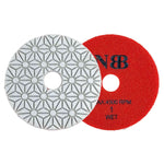 NBB Almohadilla de pulido de diamante solo son necesarios 3 pasos para pulido en Húmedo y Seco renovación eliminación en mármol granito cerámica baldosa 100mm/4" con respaldo de nylon