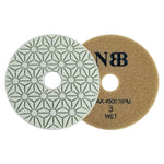 NBB Almohadilla de pulido de diamante solo son necesarios 3 pasos para pulido en Húmedo y Seco renovación eliminación en mármol granito cerámica baldosa 100mm/4" con respaldo de nylon