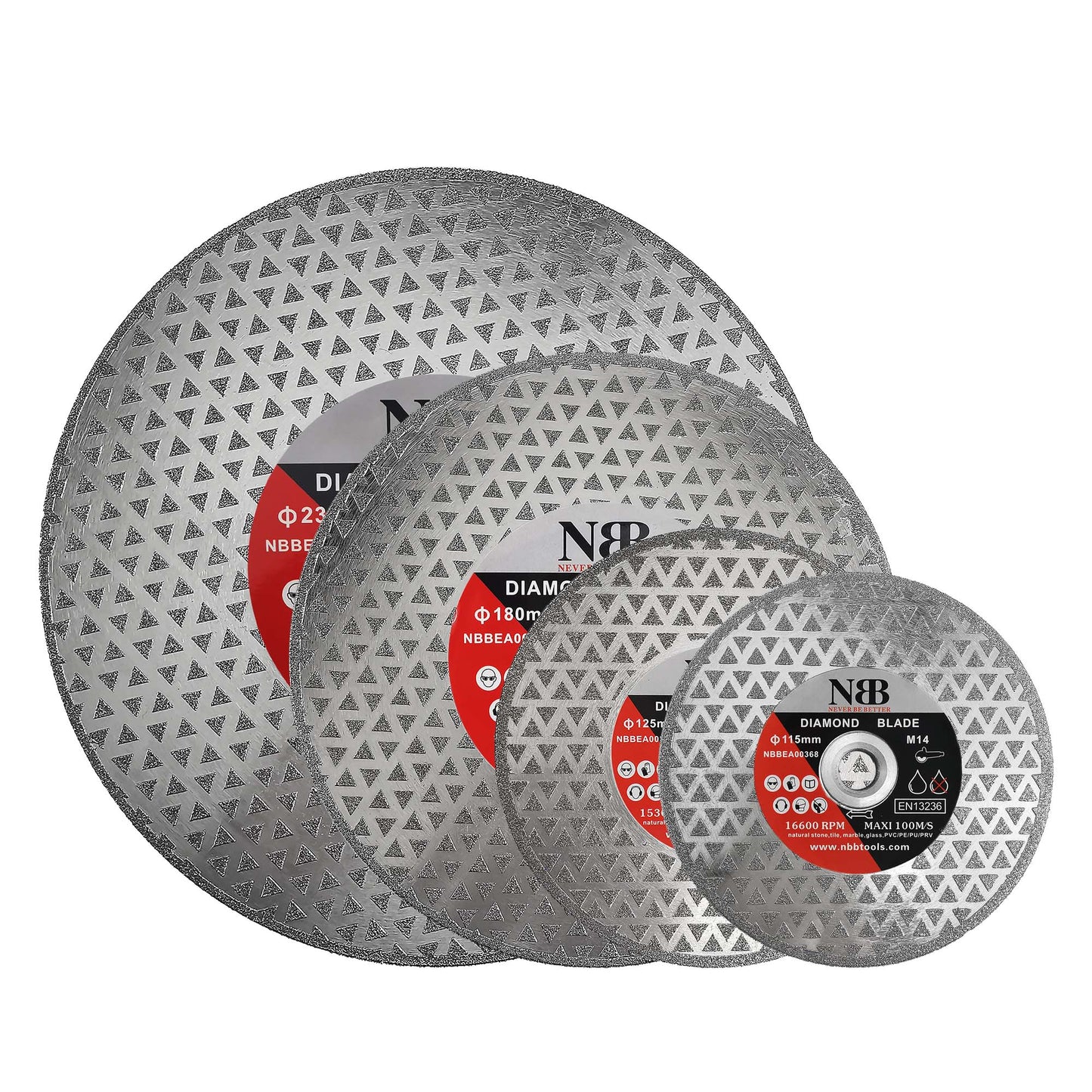NBB Disco de corte de diamante electrochapado sierra diamantada doble cara recubierta de diamante 2 en 1 profesional para cortar mármol granito cerámica porcelana conexión con rosca M14 (DF)