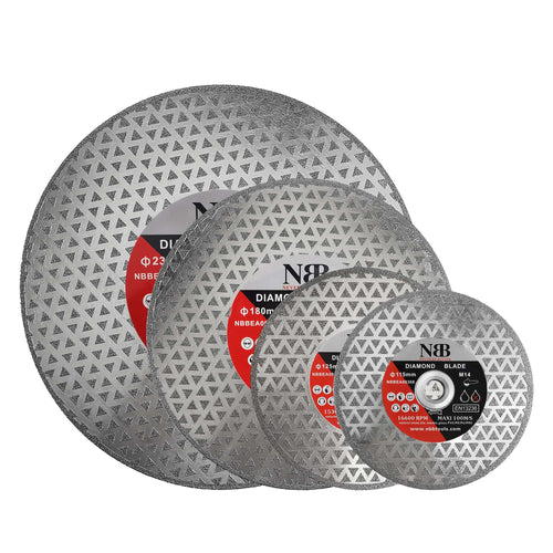 NBB Disco de corte de diamante electrochapado sierra diamantada doble cara recubierta de diamante 2 en 1 profesional para cortar mármol granito cerámica porcelana conexión con rosca M14 (DF)
