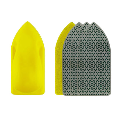 NBB Almohadilla diamantada a Mano para lijar pulir, Bloque Diamante de Lijado/Pulido con Respaldo de Esponja para moliendar Piedra Granito cerámica azulejo Vidrio Madera Metal