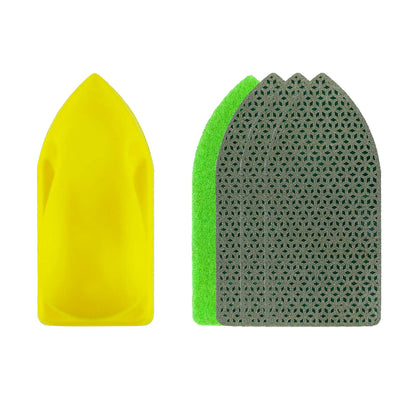 NBB Almohadilla diamantada a Mano para lijar pulir, Bloque Diamante de Lijado/Pulido con Respaldo de Esponja para moliendar Piedra Granito cerámica azulejo Vidrio Madera Metal