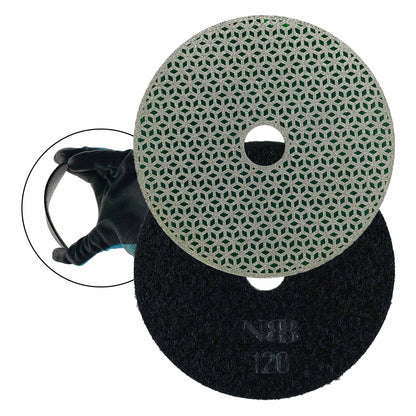 NBB Almohadilla de pulido de diamante electrochapada para pulido en seco en mármol granito piedra natural cerámica madera vidrio metal diámetro 100mm 4" con respaldo de nailon