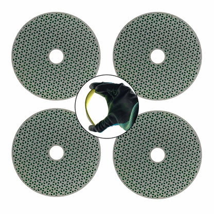 NBB Almohadilla de pulido de diamante electrochapada para pulido en seco en mármol granito piedra natural cerámica madera vidrio metal diámetro 100mm 4" con respaldo de nailon