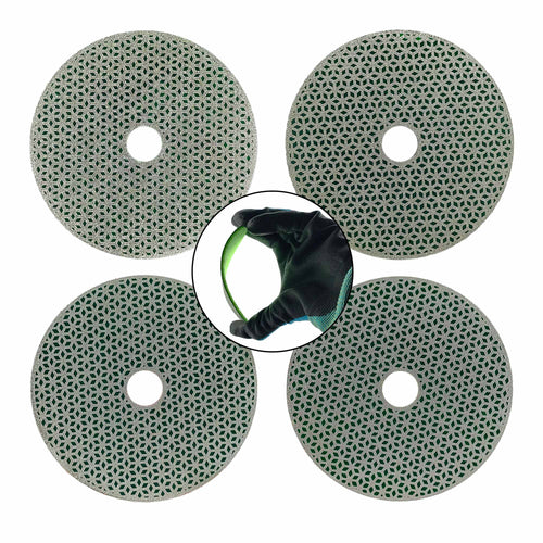 NBB Almohadilla de pulido de diamante electrochapada para pulido en seco en mármol granito piedra natural cerámica madera vidrio metal diámetro 100mm 4" con respaldo de nailon
