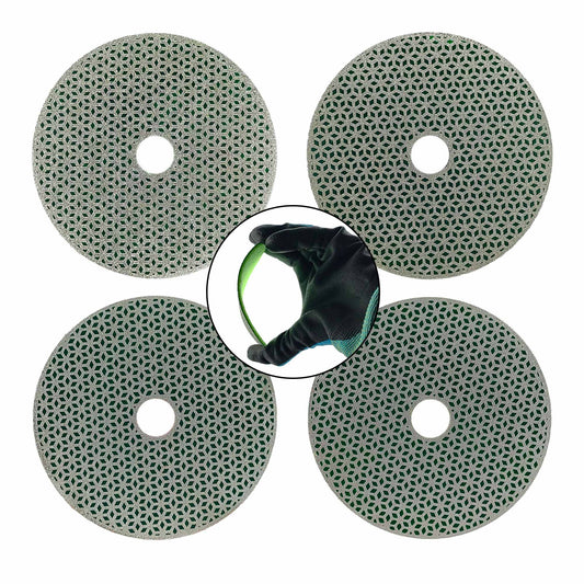 NBB Almohadilla de pulido de diamante electrochapada para pulido en seco en mármol granito piedra natural cerámica madera vidrio metal diámetro 100mm 4" con respaldo de nailon