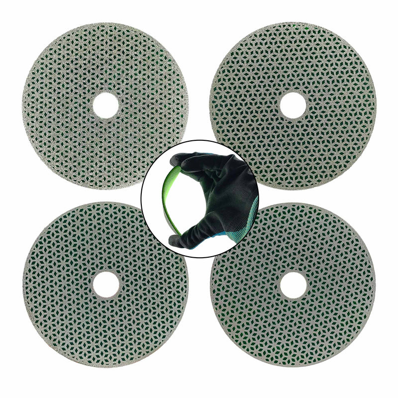 NBB Almohadilla de pulido de diamante electrochapada para pulido en seco en mármol granito piedra natural cerámica madera vidrio metal diámetro 100mm 4" con respaldo de nailon
