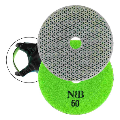 NBB Almohadilla de pulido de diamante electrochapada para pulido en seco en mármol granito piedra natural cerámica madera vidrio metal diámetro 100mm 4" con respaldo de nailon