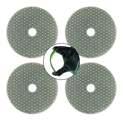 NBB Almohadilla de pulido de diamante electrochapada para pulido en seco en mármol granito piedra natural cerámica madera vidrio metal diámetro 100mm 4" con respaldo de nailon