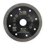 NBB Disco de corte de diamante premium sierra de diamante con Malla Turbo cruzado altura de 10mm espesor 1,0/1,4mm eje 22,23 mm hoja diamant Corte en seco de Porcelanico Cerámica Azulejo (1,125mm)