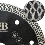 NBB Premium Diamanttrennscheibe, Diamantsäge mit kreuzförmigem Turbo-Netz, 10 mm Höhe, 1,0/1,4 mm Dicke, 22,23 mm Aufnahme, Diamantblatt zum Trockenschneiden von Porzellan, Keramik und Fliesen (1125 mm)