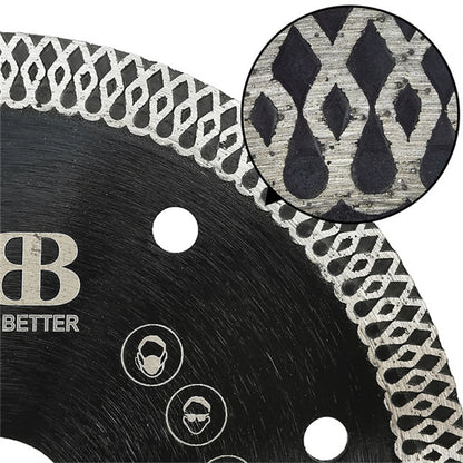 NBB Disco de corte de diamante premium sierra de diamante con Malla Turbo cruzado altura de 10mm espesor 1,0/1,4mm eje 22,23 mm hoja diamant Corte en seco de Porcelanico Cerámica Azulejo (1,125mm)