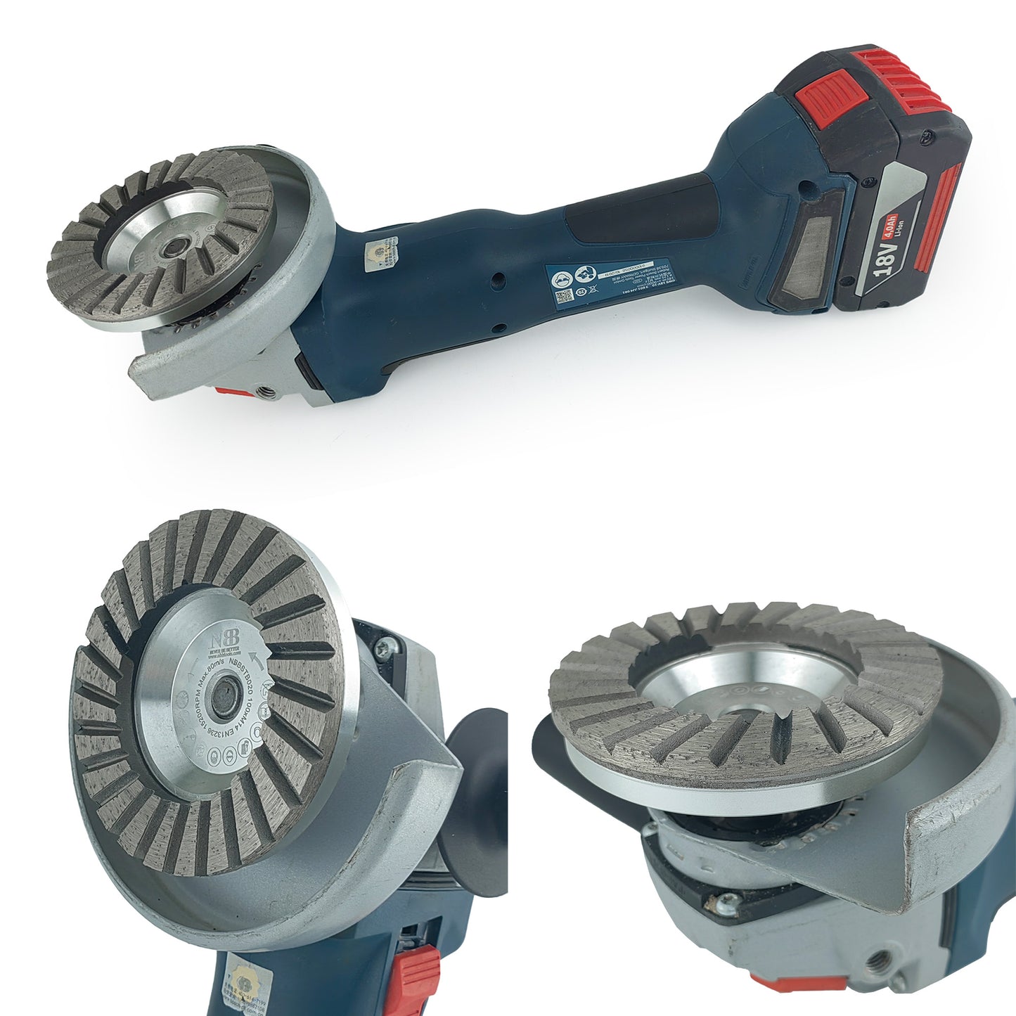 NBB Muela copa diamante Disco molienda Turbo cortador de soldadura de alta frecuencia base de aluminio con M14 Rectificado seco o húmedo en granito mármol cerámica azulejos porcelana piedra(1,100mm)