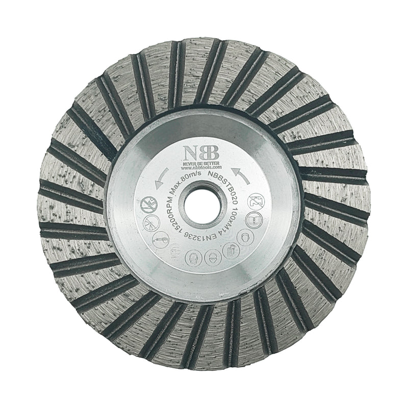 NBB Muela copa diamante Disco molienda Turbo cortador de soldadura de alta frecuencia base de aluminio con M14 Rectificado seco o húmedo en granito mármol cerámica azulejos porcelana piedra(1,100mm)