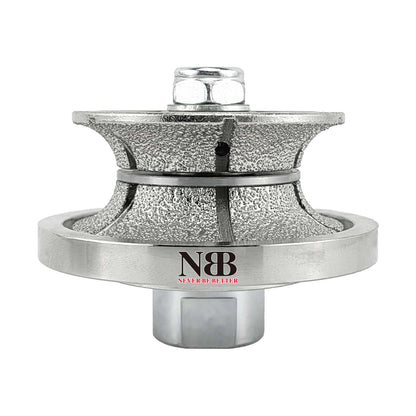 NBB Rueda de perfil de diamante fresa de enrutador de diamante con cubierta de hierro broca para perfilar porcelana baldosa cerámica granito mármol piedra para amoladora angular (Full Bullnose))