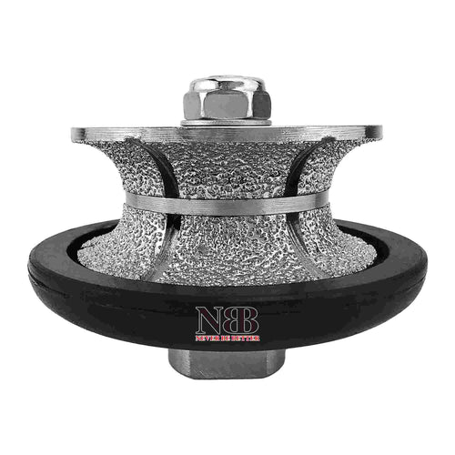 NBB Rueda de perfil de diamante, fresa de enrutador de diamante, broca para perfilar la porcelana baldosas cerámica granito mármol piedra, fácil de usar en amoladora angular (V Full-Bullnose)