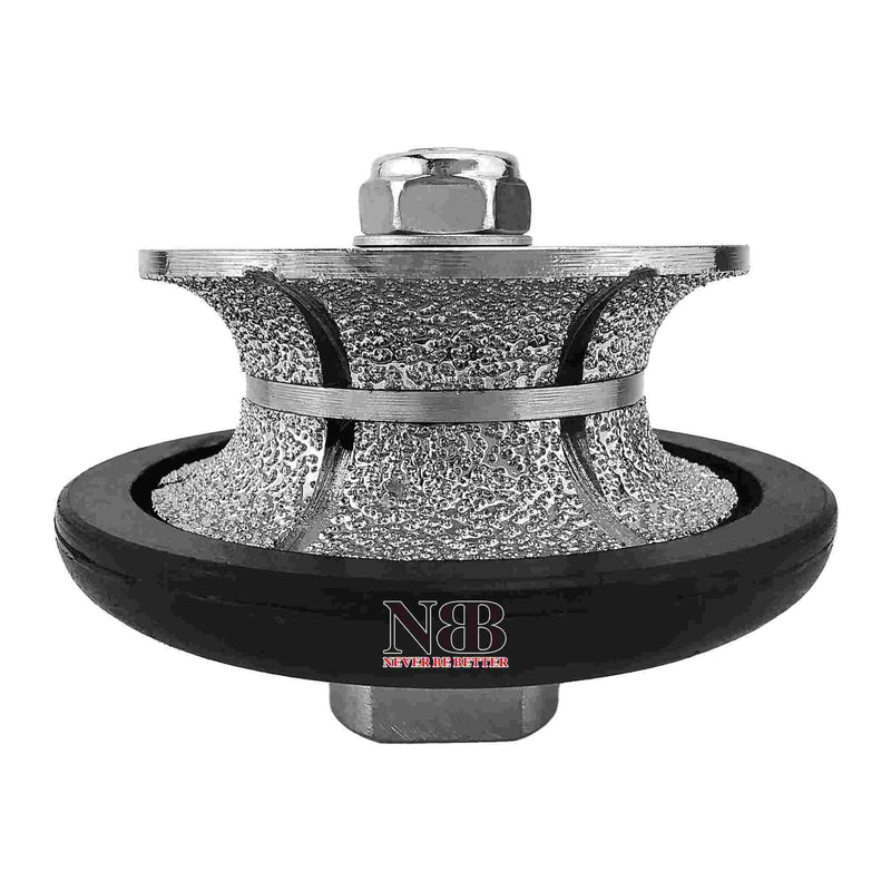NBB Rueda de perfil de diamante, fresa de enrutador de diamante, broca para perfilar la porcelana baldosas cerámica granito mármol piedra, fácil de usar en amoladora angular (V Full-Bullnose)