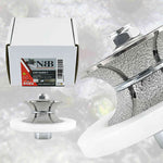 NBB Fresas para corte de chaflanes de diamante Rueda perfiladora diamante con guía cubierta más grande y M14 broca para perfilar porcelana baldosa cerámica granito mármol piedra (Full-Bullnose)