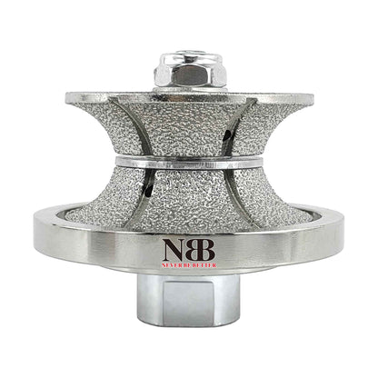 NBB Rueda de perfil de diamante fresa de enrutador de diamante con cubierta de hierro broca para perfilar porcelana baldosa cerámica granito mármol piedra para amoladora angular (Full Bullnose))