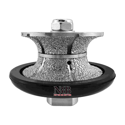 NBB Rueda de perfil de diamante, fresa de enrutador de diamante, broca para perfilar la porcelana baldosas cerámica granito mármol piedra, fácil de usar en amoladora angular (V Full-Bullnose)