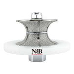 NBB Fresas para corte de chaflanes de diamante Rueda perfiladora diamante con guía cubierta más grande y M14 broca para perfilar porcelana baldosa cerámica granito mármol piedra (Full-Bullnose)
