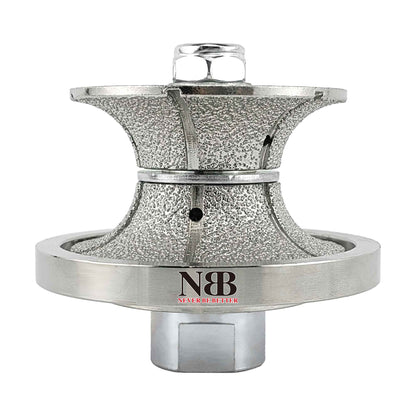 NBB Rueda de perfil de diamante fresa de enrutador de diamante con cubierta de hierro broca para perfilar porcelana baldosa cerámica granito mármol piedra para amoladora angular (Full Bullnose))