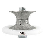 NBB Fresas para corte de chaflanes de diamante Rueda perfiladora diamante con guía cubierta más grande y M14 broca para perfilar porcelana baldosa cerámica granito mármol piedra (Full-Bullnose)