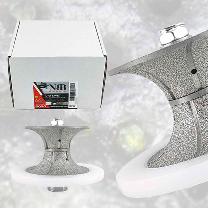 NBB Fresas para corte de chaflanes de diamante Rueda perfiladora diamante con guía cubierta más grande y M14 broca para perfilar porcelana baldosa cerámica granito mármol piedra (Full-Bullnose)