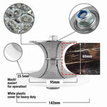 NBB Fresas para corte de chaflanes de diamante Rueda perfiladora diamante con guía cubierta más grande y M14 broca para perfilar porcelana baldosa cerámica granito mármol piedra (Full-Bullnose)