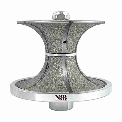 NBB Rueda de perfil de diamante, fresa de enrutador de diamante, broca para perfilar la porcelana baldosas cerámica granito mármol piedra, fácil de usar en amoladora angular (V Full-Bullnose)