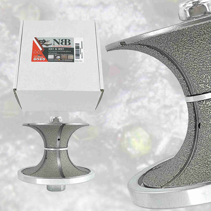 NBB Rueda de perfil de diamante, fresa de enrutador de diamante, broca para perfilar la porcelana baldosas cerámica granito mármol piedra, fácil de usar en amoladora angular (V Full-Bullnose)