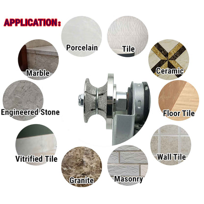 NBB Rueda de perfil de diamante fresa de enrutador de diamante con cubierta de hierro broca para perfilar porcelana baldosa cerámica granito mármol piedra para amoladora angular (Full Bullnose))