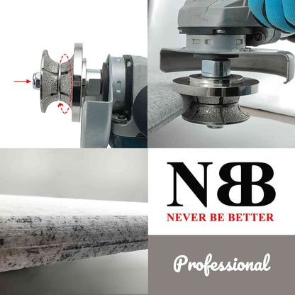 NBB Rueda de perfil de diamante fresa de enrutador de diamante con cubierta de hierro broca para perfilar porcelana baldosa cerámica granito mármol piedra para amoladora angular (Full Bullnose))