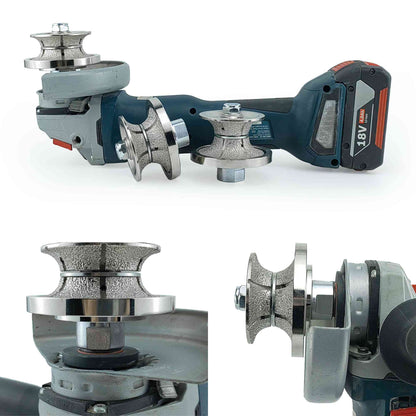 NBB Rueda de perfil de diamante fresa de enrutador de diamante con cubierta de hierro broca para perfilar porcelana baldosa cerámica granito mármol piedra para amoladora angular (Full Bullnose))